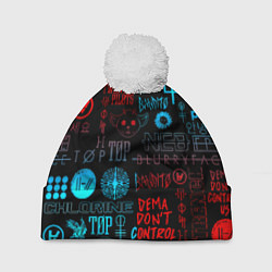 Шапка c помпоном Twenty one pilots rock pattern