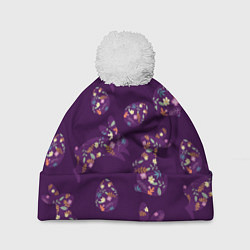 Шапка с помпоном Кролики и яйца, цвет: 3D-белый
