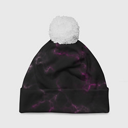 Шапка с помпоном Black pink, цвет: 3D-белый