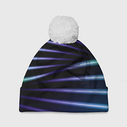 Шапка c помпоном Color black blue