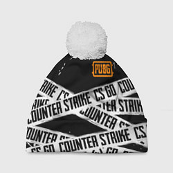 Шапка с помпоном CS x pubg, цвет: 3D-белый