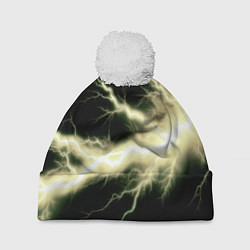 Шапка с помпоном Lightning yellow, цвет: 3D-белый