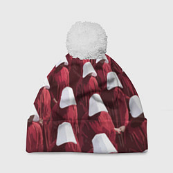 Шапка с помпоном Рассказ служанки паттерн, цвет: 3D-белый