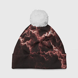 Шапка с помпоном Lightning red, цвет: 3D-белый