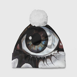 Шапка с помпоном Глаз и щупальца - психоделика, цвет: 3D-белый