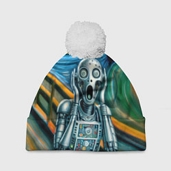 Шапка c помпоном Робот кричит на картине Эдварда Мунка