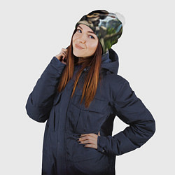 Шапка с помпоном Панда играет на гитаре в лесу, цвет: 3D-белый — фото 2