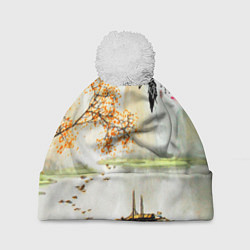 Шапка с помпоном China Landscape, цвет: 3D-белый