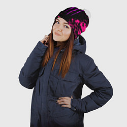 Шапка с помпоном Monster energy неоновые краски лого, цвет: 3D-белый — фото 2