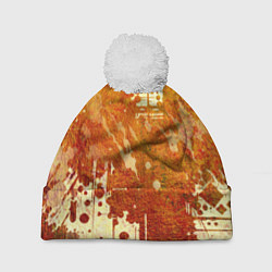 Шапка с помпоном Абстракция - sunspot, цвет: 3D-белый
