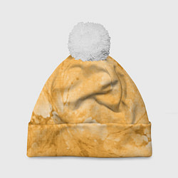 Шапка c помпоном Абстракция - bright yellow