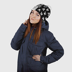 Шапка с помпоном Doom x minecraft pattern, цвет: 3D-белый — фото 2