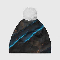 Шапка с помпоном Камуфляж с искрами и неоном, цвет: 3D-белый