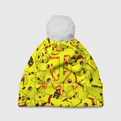 Шапка с помпоном Doom x pokemon, цвет: 3D-белый