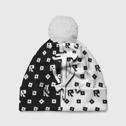 Шапка с помпоном Doom x roblox pattern, цвет: 3D-белый