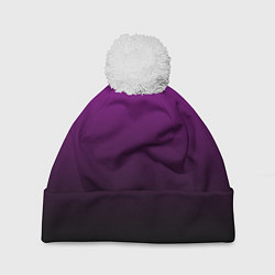 Шапка c помпоном Purple gradient