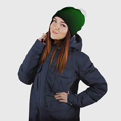 Шапка с помпоном Green gradient, цвет: 3D-белый — фото 2