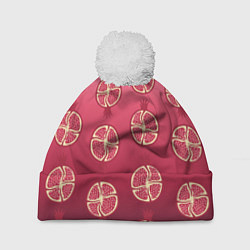 Шапка c помпоном Сочные гранаты