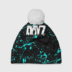 Шапка с помпоном Dayz голубые краски, цвет: 3D-белый