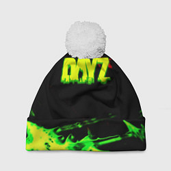 Шапка с помпоном Dayz кислотные краски штрихи, цвет: 3D-белый