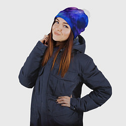 Шапка с помпоном Космос неон, цвет: 3D-белый — фото 2