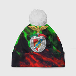 Шапка с помпоном Benfica кислотный огонь, цвет: 3D-белый