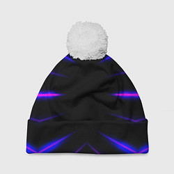 Шапка c помпоном Color black neon neon