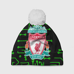 Шапка c помпоном Liverpool плата текстура