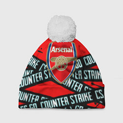 Шапка с помпоном Arsenal x counter strike game, цвет: 3D-белый