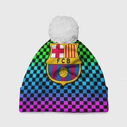 Шапка c помпоном Barcelona gradient neon