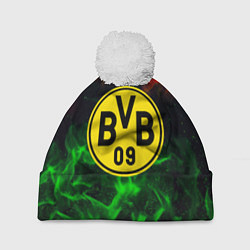 Шапка c помпоном Borussia красно зеленый огонь