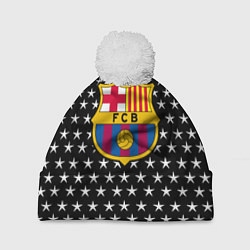 Шапка с помпоном Barcelona звезды, цвет: 3D-белый