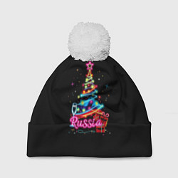 Шапка с помпоном Christmas tree gifts, цвет: 3D-белый