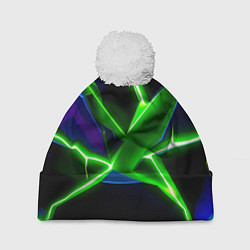 Шапка c помпоном Green glow