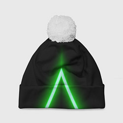 Шапка c помпоном Color neon green