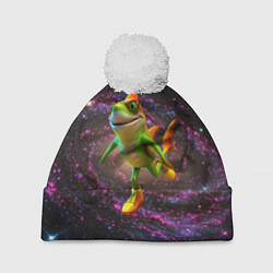 Шапка с помпоном Тралалеро тралала в космосе, цвет: 3D-белый