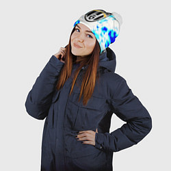 Шапка с помпоном Ювентус голубые краски, цвет: 3D-белый — фото 2