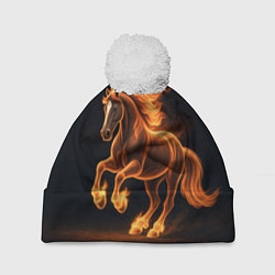 Шапка c помпоном Китайский огненный жеребец
