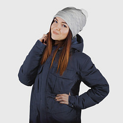 Шапка с помпоном Снег сугробы, цвет: 3D-белый — фото 2