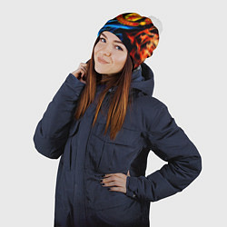 Шапка с помпоном Манчестер Юнайтед огонь битва, цвет: 3D-белый — фото 2