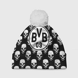 Шапка с помпоном Borussia черепа, цвет: 3D-белый