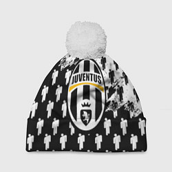 Шапка с помпоном Ювентус люди краски, цвет: 3D-белый