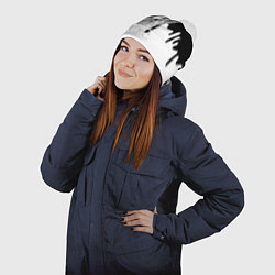 Шапка с помпоном Ливерпуль разводы красок, цвет: 3D-белый — фото 2