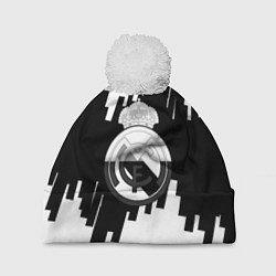 Шапка c помпоном Реал Мадрид белая геометрия