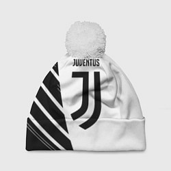 Шапка c помпоном Ювентус полосы геометрия текстура