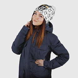 Шапка с помпоном Ювентус смайлы, цвет: 3D-белый — фото 2