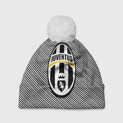 Шапка с помпоном Ювентус спорт линии, цвет: 3D-белый