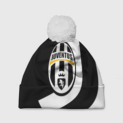 Шапка с помпоном Ювентус полосы спорт линии, цвет: 3D-белый