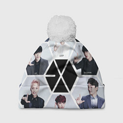 Шапка с помпоном EXO Boys, цвет: 3D-белый