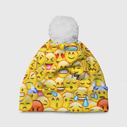 Шапка с помпоном Emoji, цвет: 3D-белый